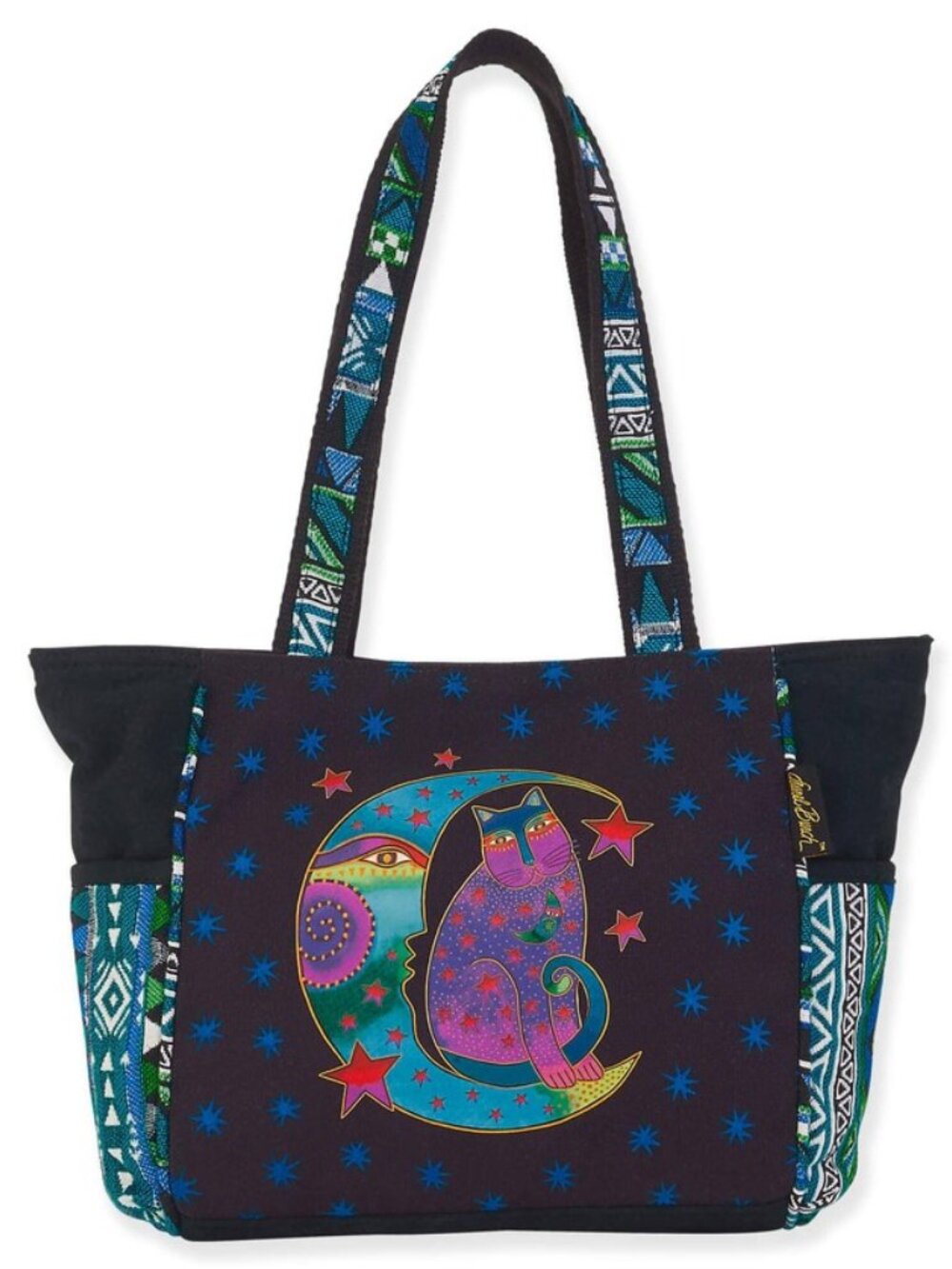 Laurel Burch Medium Shoulder Tote Moonside Cat
